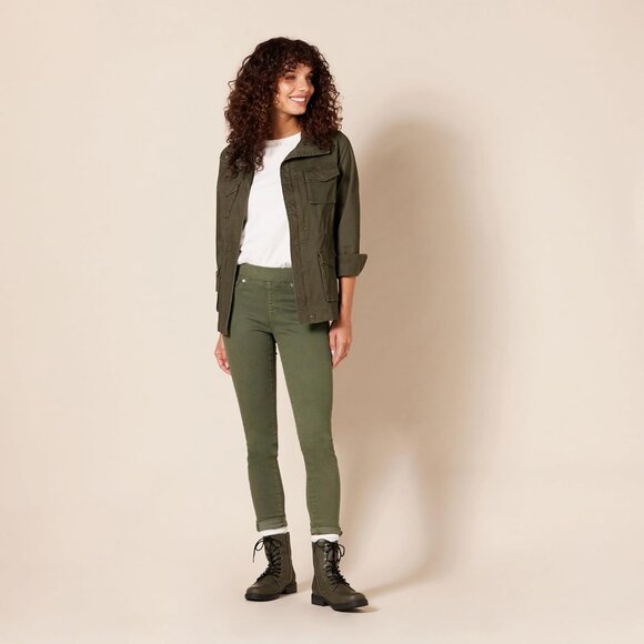 ⚡Women Green Faux Buffalo Grain Leather Metal Eyelet Lug-sole Combat Boot - Picture 2 of 6